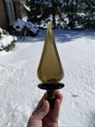 EMPOLI/Blenko?  Smoky Green Glass STOPPER Vintage ART  8“ MCM @19