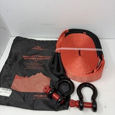 New Boulder Tools Heavy Duty Tow Strap Recovery Strap Kit - 30 Feet 9m - 15 Tons