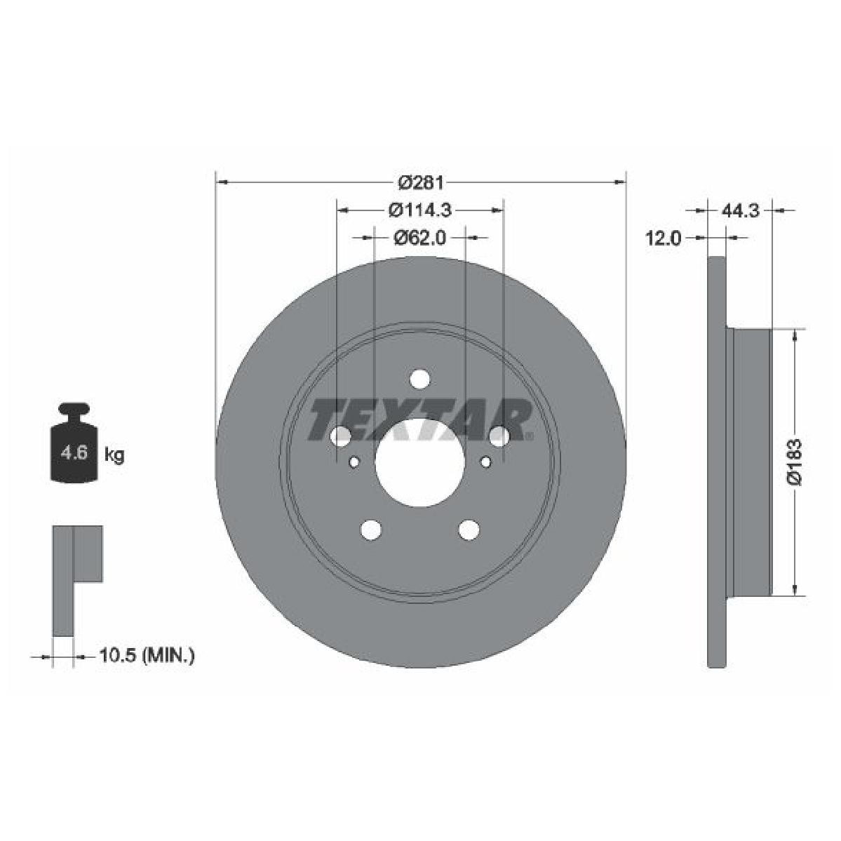 Textar 2 Bremsscheiben + 1 Satz BeläGe Hinten 25903843-image