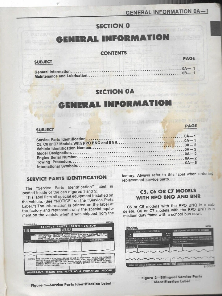 Camión Chevrolet 1982 mediano serie 40-60 P4T042 B6P042 manual de servicio Foto 3 de 4