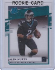 JALEN HURTS ROOKIE CARD Philadelphia Eagles Football CLEARLY DONRUSS RATED $$ RC