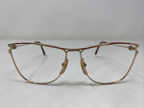 Safilo Italy PORTEOLIO 206 662 52-14-135 Red/Gold Full Rim Eyeglasses Frame AS35