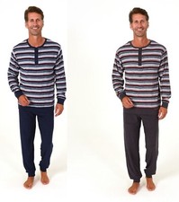 Neu Herren/Männer Frottee Schlafanzug/PYJAMA Grau/Blau Baumwolle Frottee 3538