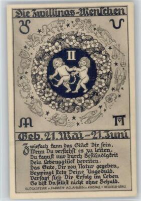 12028225 - Gemini circa 1942 Postcard Zodiac Sign