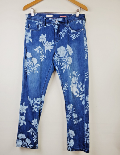 Anthropologie Pilcro 29 Womens Jeans SLIM BOYFRIEND CROP Floral Dark wash - Picture 2 of 13