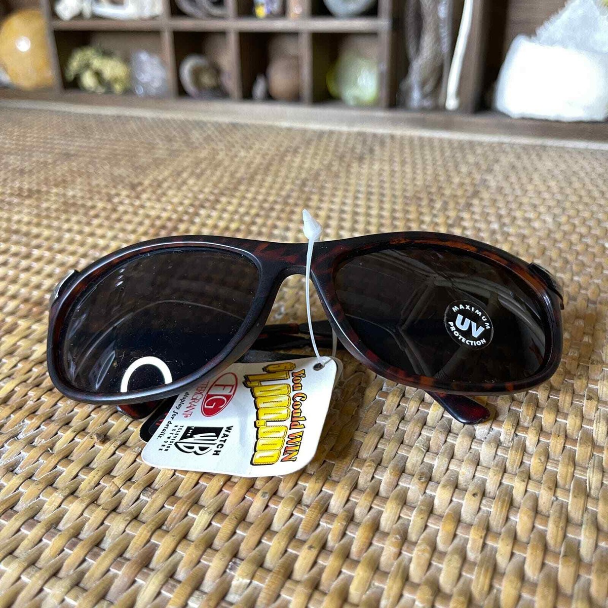 Vintage 90s Tortoise Shell Sunglasses Gunmetal Arms 