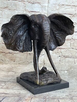 Original Milo African Male Elephant Head Bronze Sculpture Hot Cast Figure Sale