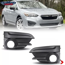 Pair Fog Light Bezel Cover For 2017 2018 2019 Subaru Impreza Front Bumper Lamp