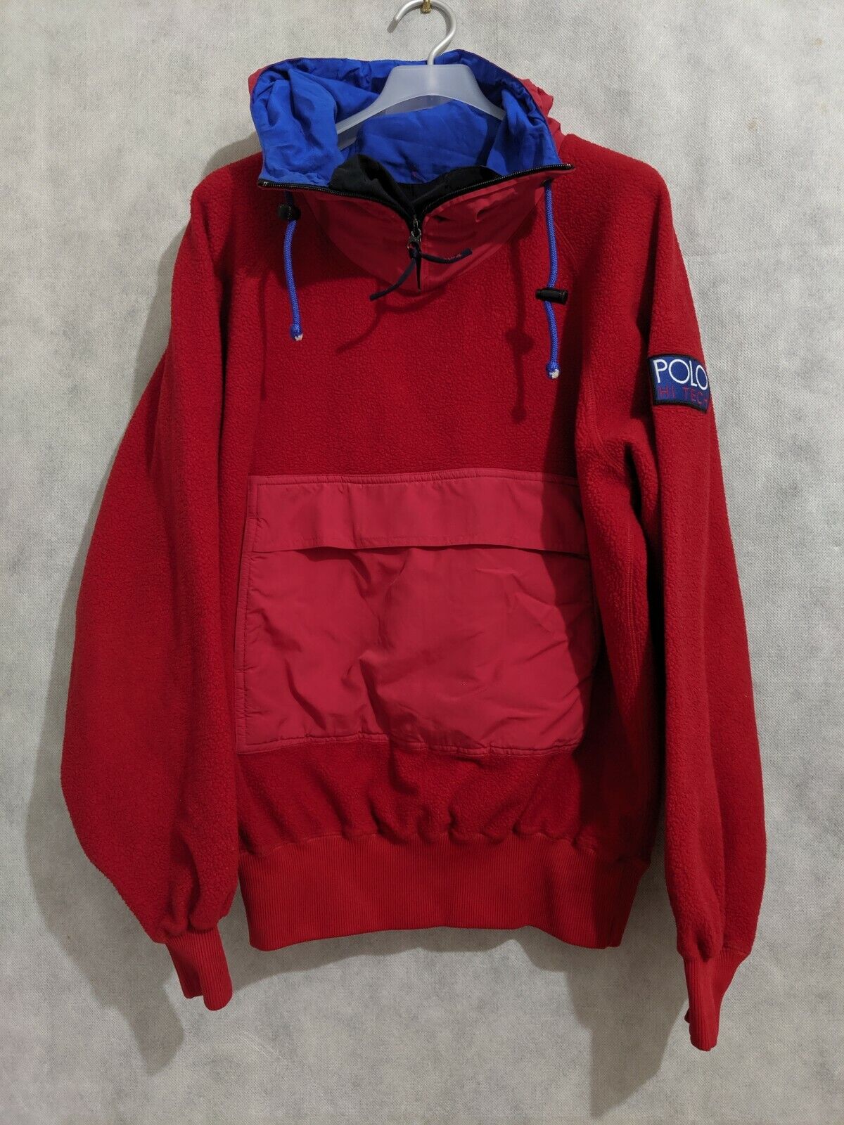 Vintage 90s Polo Hi Tech Pull Over Anorak Fleece Ralph Lauren