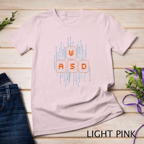 WASD PC Gaming Shirt for Computer Gamers Unisex T-shirt - Picture 6 of 15