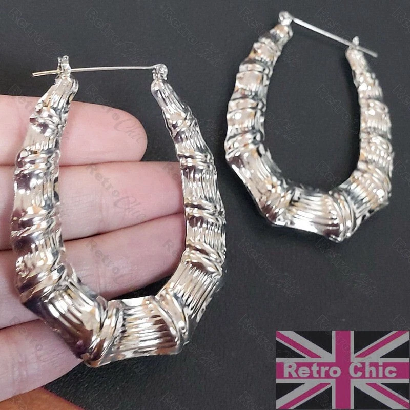 Bamboo earrings deals 80s