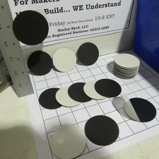 Qty 25: 2" x 1/16" Black Adhesive Backed PSA Plastic Disc Feet Arts Crafts