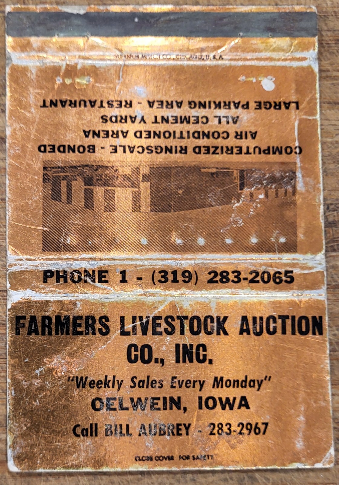 MATCHCOVER Farmers Livestock Auction Oelwein Iowa Bill Aubrey eBay