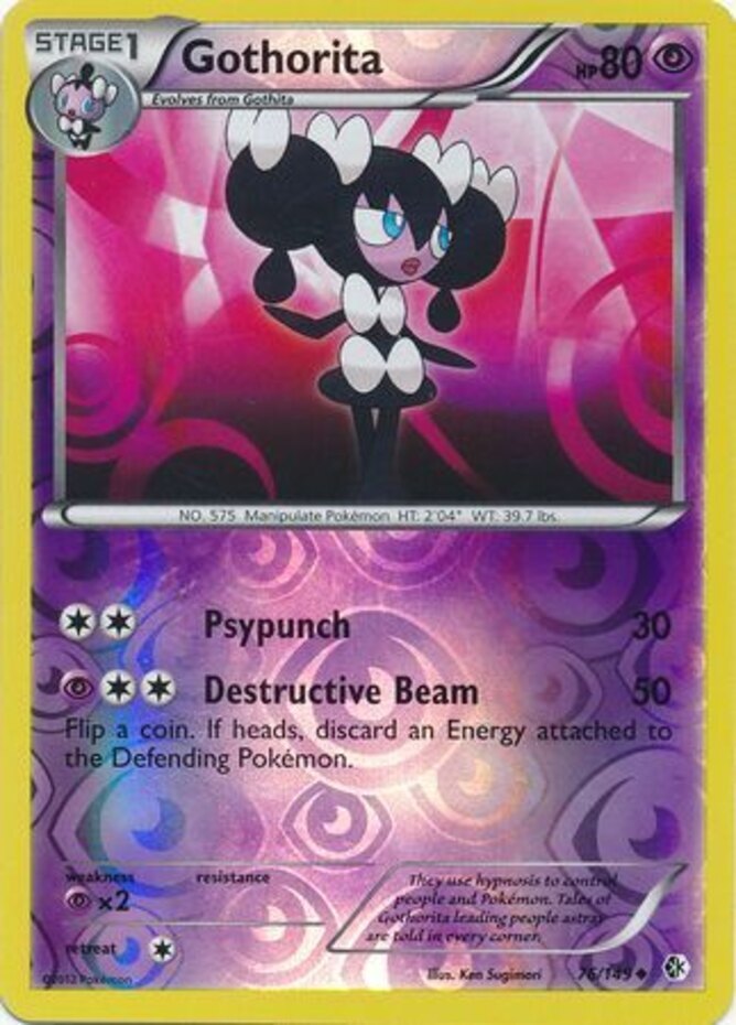 Pokemon - Gothorita - 76/149 - Uncommon - Reverse Holo - BW - Boundaries Crossed