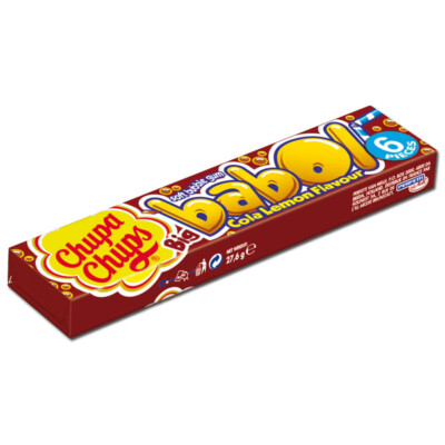 (37,04 /1kg) Chupa Chups Big Babol Cola Lemon, Kaugummi, 27,6g Packung