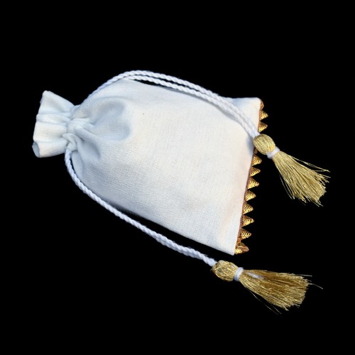 50 PCS Drawstring Jewelry Pouch White Cotton Small Favor Designer Bags Coin Bag - Picture 5 of 6