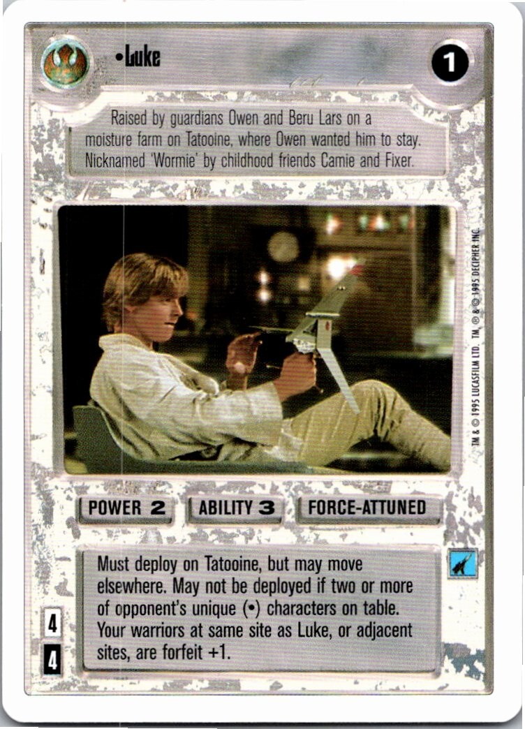 Star Wars CCG Luke Premium WB Decipher Free Shipping! | eBay