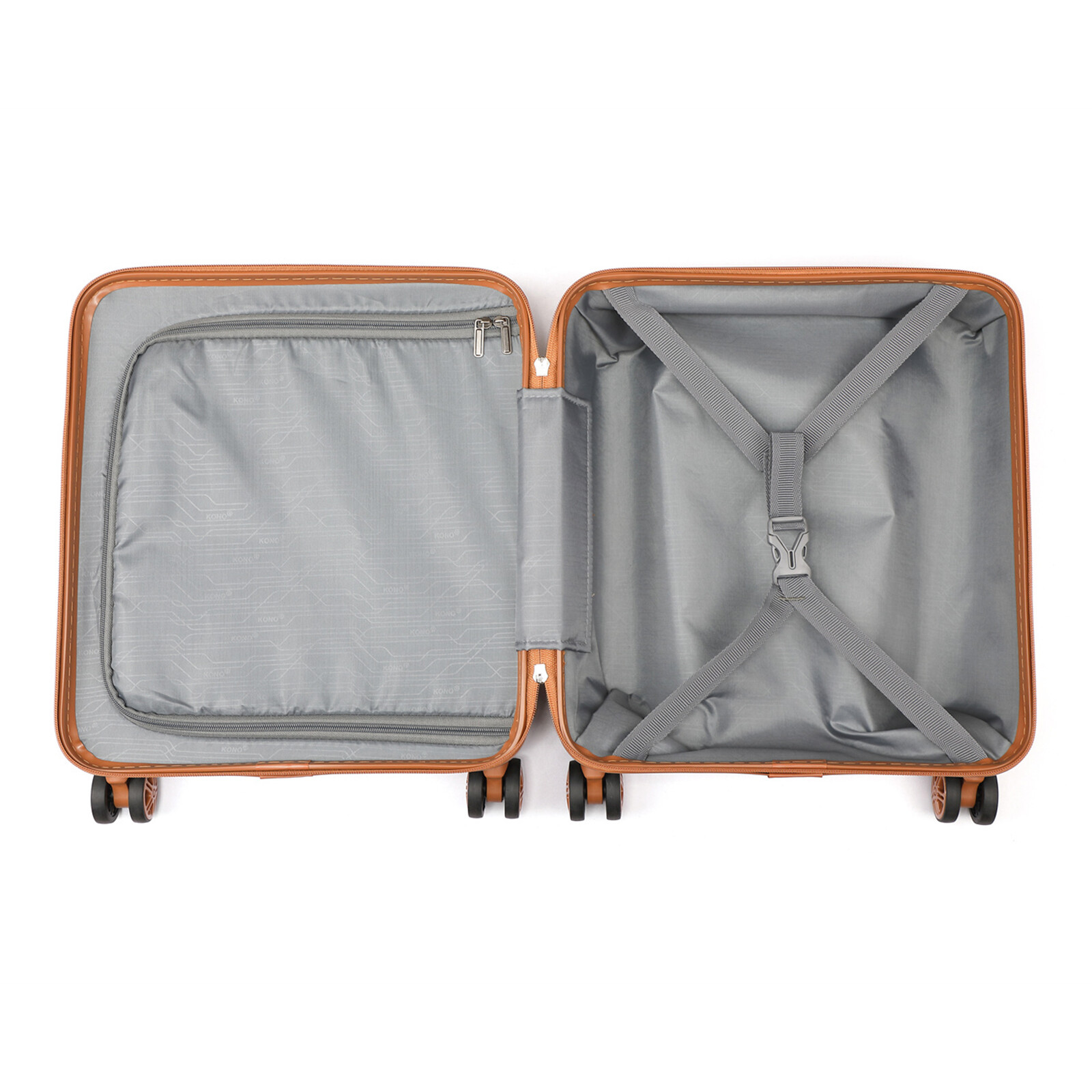 16" ABS Hard Shell Carry On Suitcase 4 Wheels Luggage Small Underseat