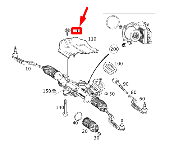 MERCEDES-BENZ CLA C117 Lenkgetriebe-Tunnelschildschraube A0029904203