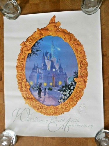 WALT DISNEY WORLD 25TH ANNIVERSARY POSTER CINDERELLA CASTLE PARTY MICKEY MOUSE - 第 1/4 張圖片
