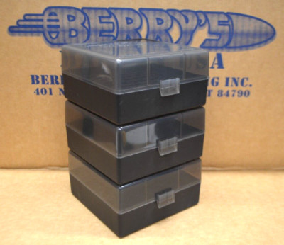 3 x .223 / 556  ammo case-box 100 rd (SMOKE / BLACK) 223 556 Berry 