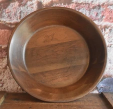 Vintage Mid Century MCM Didware Heirloom Walnut Spirit of 76 12" Wood Salad Bowl