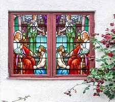 3D Painting A530 Window Film Print Sticker Cling Stained Glass UV Sinsin