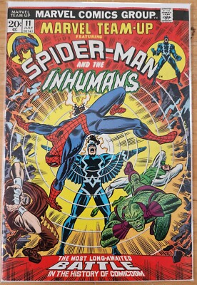 Marvel Team-Up #11 Spider-Man  The Inhumans Marvel Comics F/VF CLEANED & PRESSED