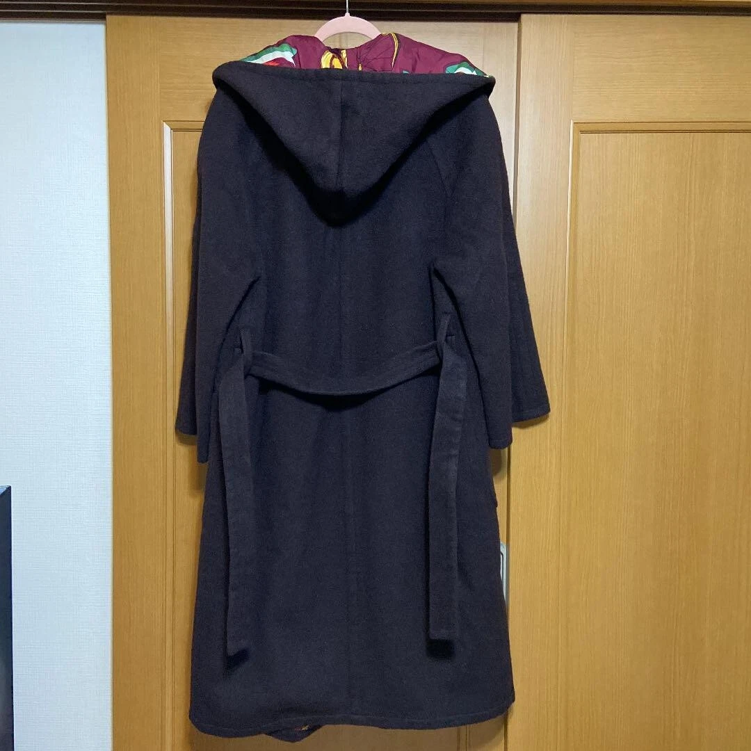 Cappotto lungo Moschino economico e chic fodera sciarpa stampa all over vestito taglia L