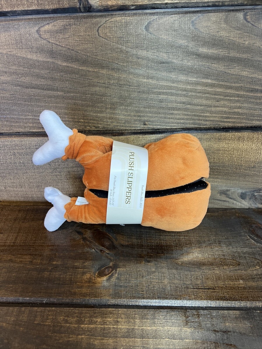 NEW! Target Bullseye Playground Turkey Leg Drumstick Plush Slippers Kids Sz  XS/S