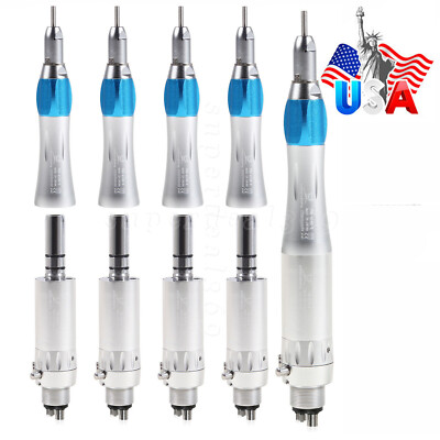 Dental Slow Low Speed Handpiece Straight Nosecone / Air Motor 4Hole NSK Style ty