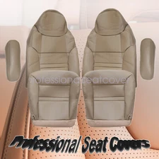 Fit For 2000 2001 Ford Excursion Driver & Passenger Bottom & Top Seat Cover Tan