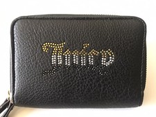 JUICY COUTURE BLACK BREAKING THE RULES DOUBLE ZIP AROUND SMALL WALLET NWT