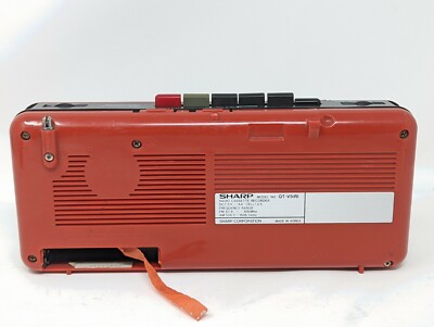 Vintage Sharp QT-5(R) Red Boombox AM/FM Radio Cassette Player