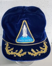 Vtg NASA Space Shuttle Patch Snapback K-Products Velvet Blue Hat USA Made 80s