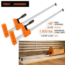 JORGENSEN 2 Pack 48-inch Bar Clamps 90 Cabinet Master Parallel Jaw Bar Clamp Set