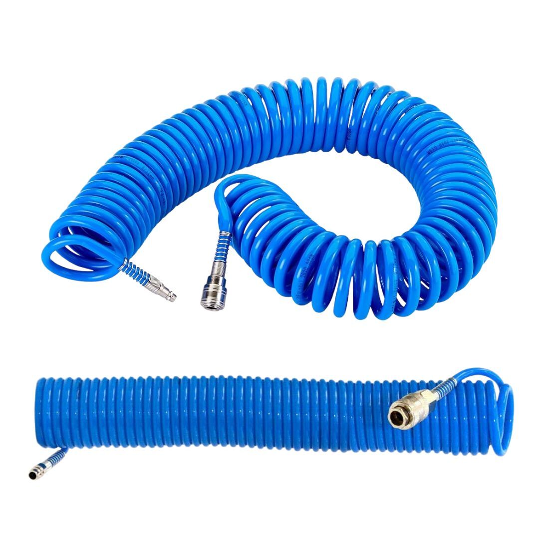 Tubo Aria Compressa 15 Metri Flessibile per Compressore Attacco Rapido