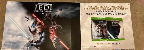 Star Wars Jedi The Fallen Order Store Display Double Sided Foldable Poster 52X23 - Picture 2 of 4