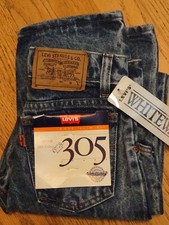 NEW OLD STOCK BOY'S LEVI'S 305 ORANGE TAB STRAIGHT LEG JEANS SZ.12 SLIM