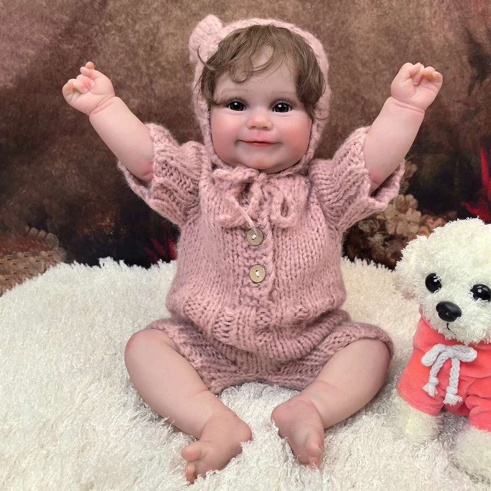 DE 45CM Reborn Baby Puppe Handgefertigt Ganzkörper Silikon-Vinyl XMAS Geschenk - Bild 2 von 4