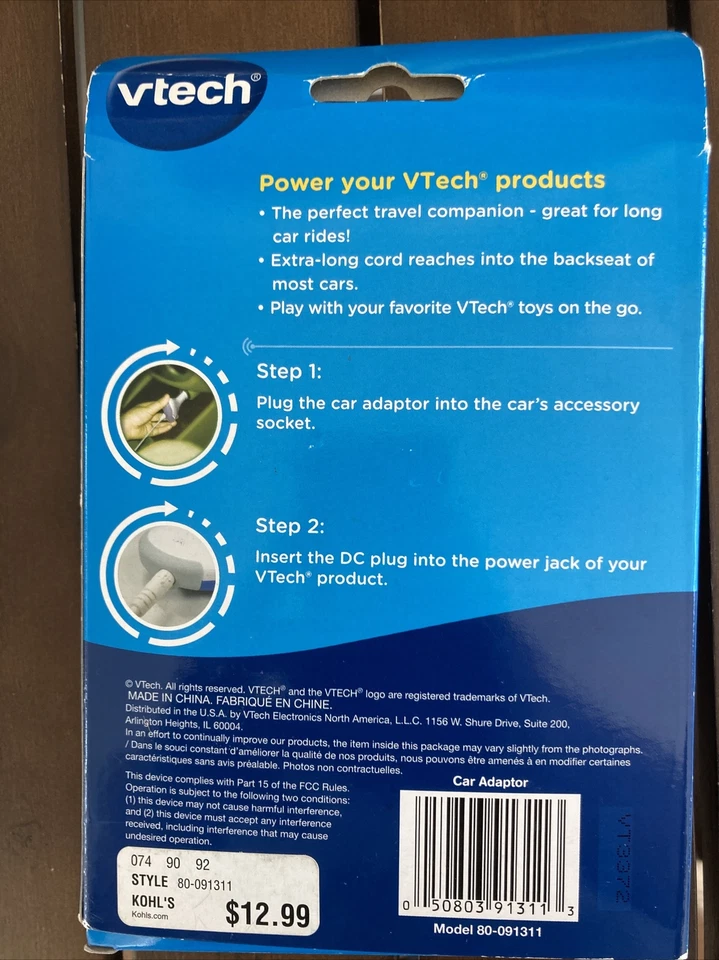 Vtech Car Adaptor Model 80-091311 Use With All Compatible Vtech Items - Image 2 of 2