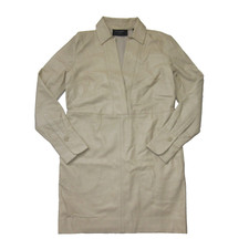 NWT Equipment Riannon in Safari Lamb Leather Mini Shift Dress S $750