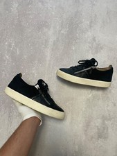 Giuseppe Zanotti Black Suede Leather Low Sneakers Y2K Men's 40 US 7