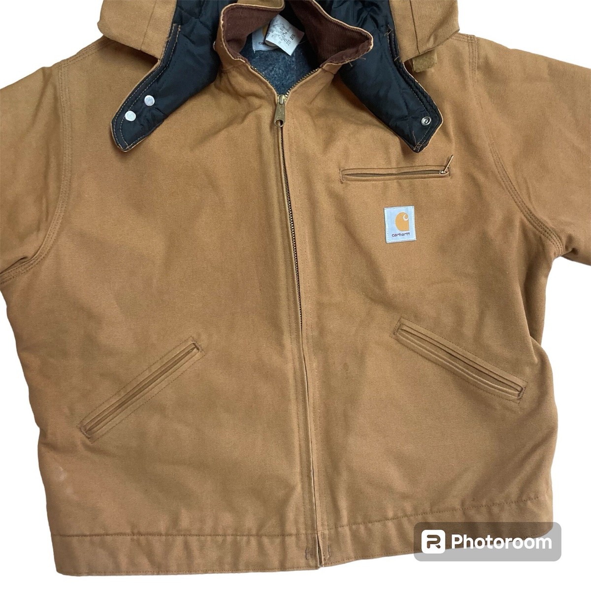 VINTAGE CARHARTT DETROIT JACKET J01 BRN Brown Size 46 Reg MADE IN 