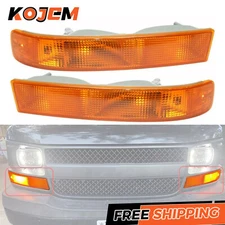 2PCS Bumper Parking Turn Signal Lights Amber For 03-25 Chevy Express GMC Savana
