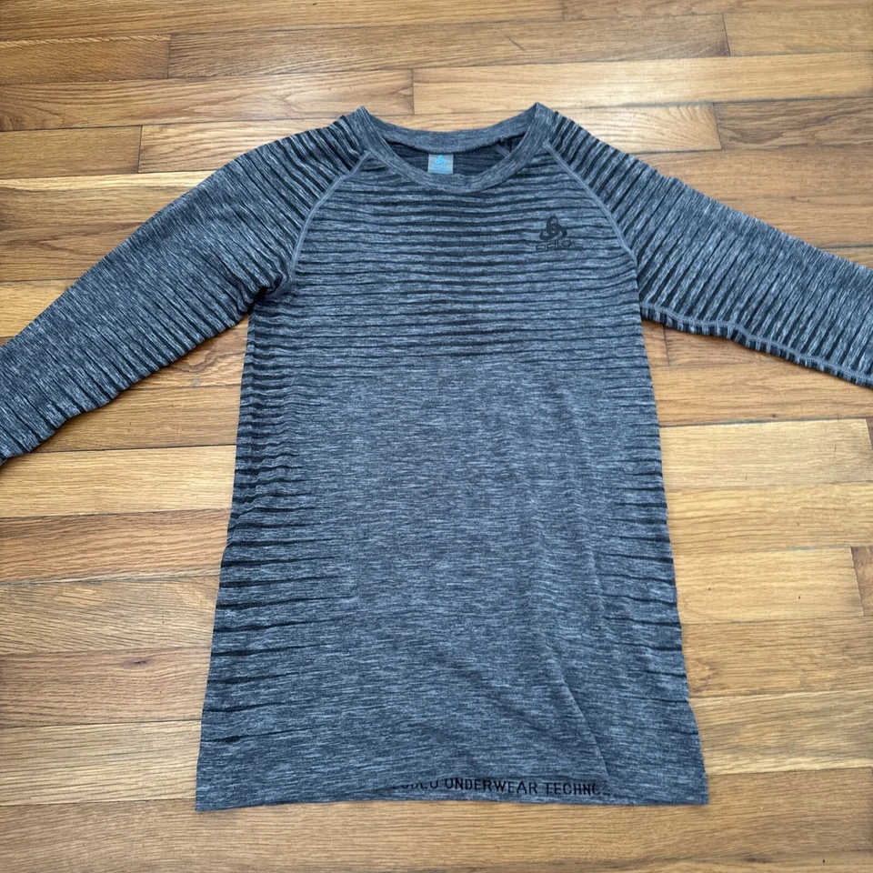 Camisa Odlo Evolution Capa Base Ligera Manga Larga Para Mujer Gris Caminata Talla M Foto 2 de 4