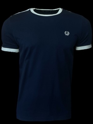 FRED PERRY SPORTSWEAR Herren Casual T-Shirt Baumwolle LOGO Navy Blau M6347 Gr.S