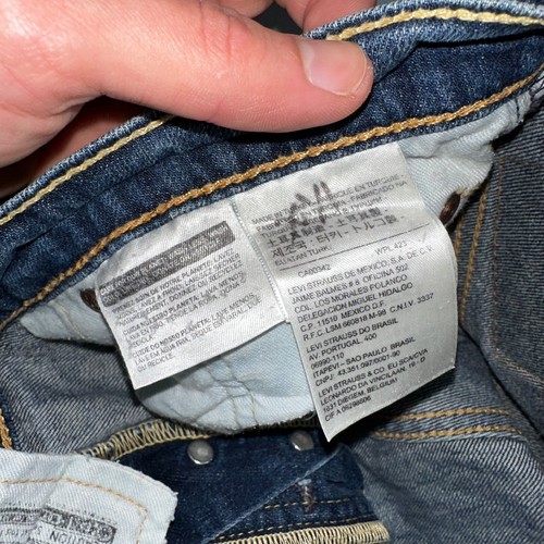 Levis 501 Y2K XX Straight Leg Jeans Blue VTG Whiskers Wash 34x30 Act 34x29 - Picture 13 of 19