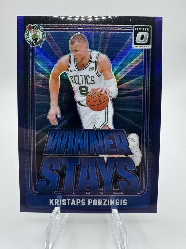 2024-25 Panini Donruss Optic - Winner Stays Kristaps Porzingis #9 Purple Prizm