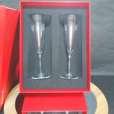 Baccarat Dom Perignon Pair Glass Champagne Flute